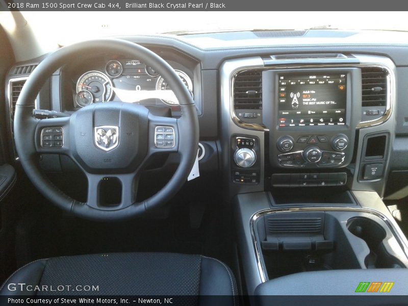 Brilliant Black Crystal Pearl / Black 2018 Ram 1500 Sport Crew Cab 4x4