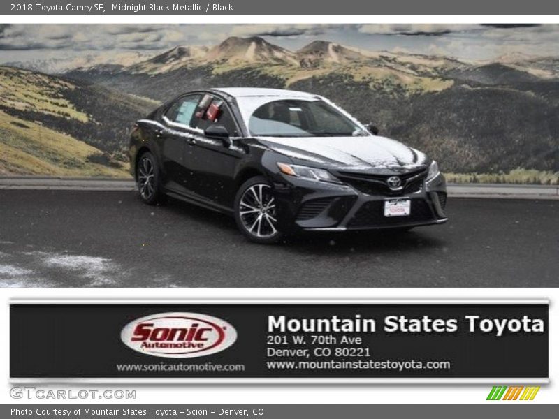 Midnight Black Metallic / Black 2018 Toyota Camry SE