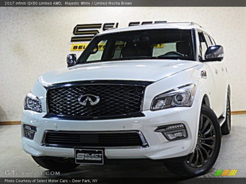 Majestic White / Limited Mocha Brown 2017 Infiniti QX80 Limited AWD