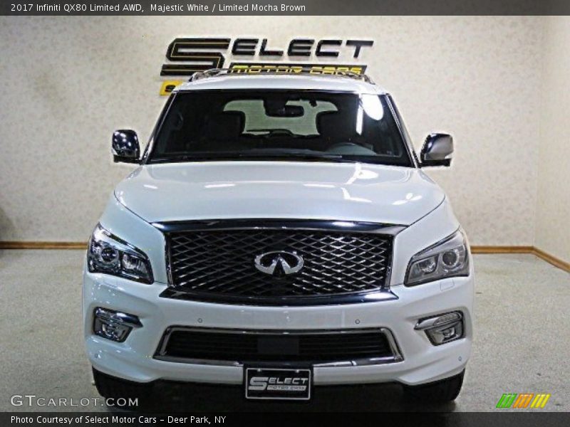 Majestic White / Limited Mocha Brown 2017 Infiniti QX80 Limited AWD