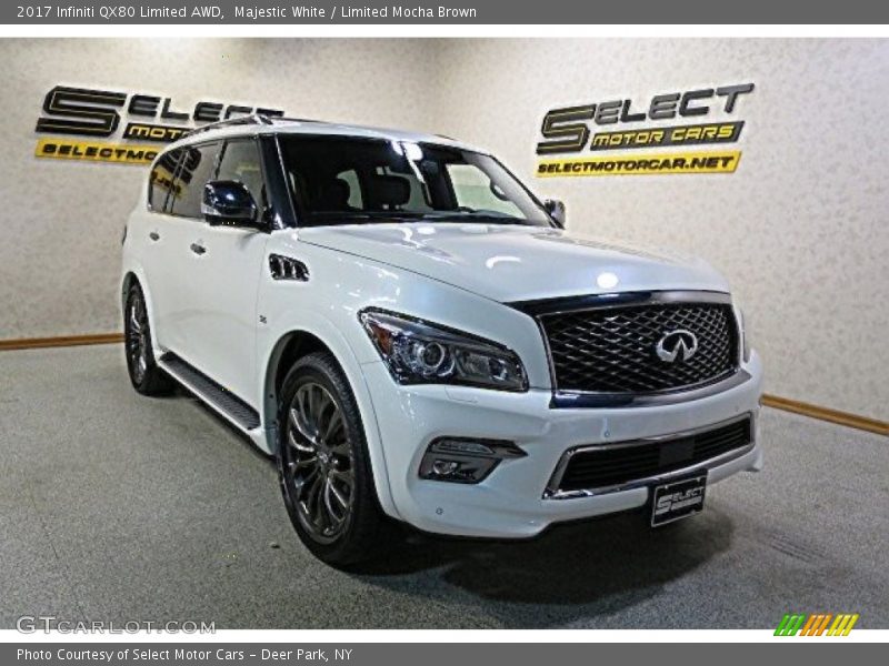 Majestic White / Limited Mocha Brown 2017 Infiniti QX80 Limited AWD