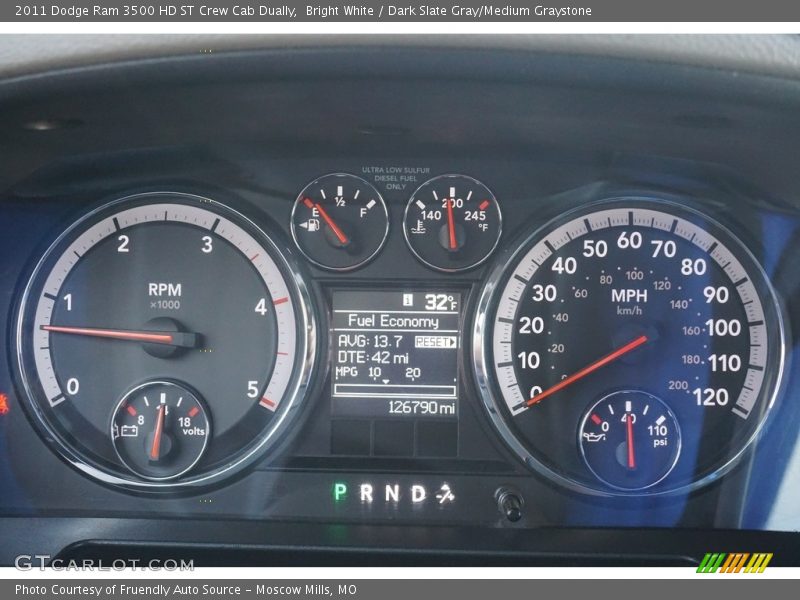 Bright White / Dark Slate Gray/Medium Graystone 2011 Dodge Ram 3500 HD ST Crew Cab Dually