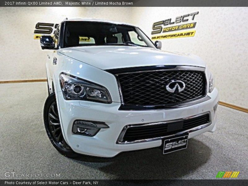 Majestic White / Limited Mocha Brown 2017 Infiniti QX80 Limited AWD