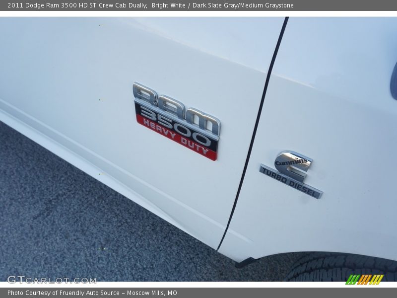 Bright White / Dark Slate Gray/Medium Graystone 2011 Dodge Ram 3500 HD ST Crew Cab Dually