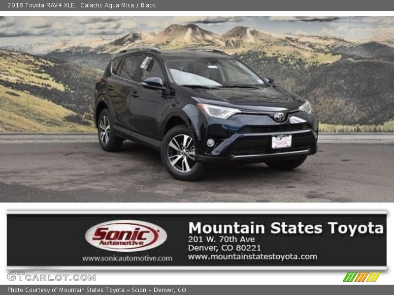 Galactic Aqua Mica / Black 2018 Toyota RAV4 XLE