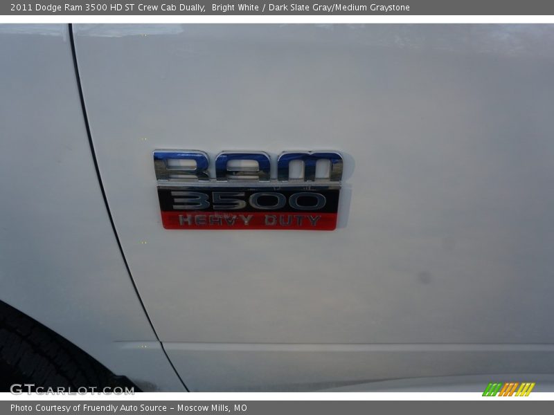 Bright White / Dark Slate Gray/Medium Graystone 2011 Dodge Ram 3500 HD ST Crew Cab Dually