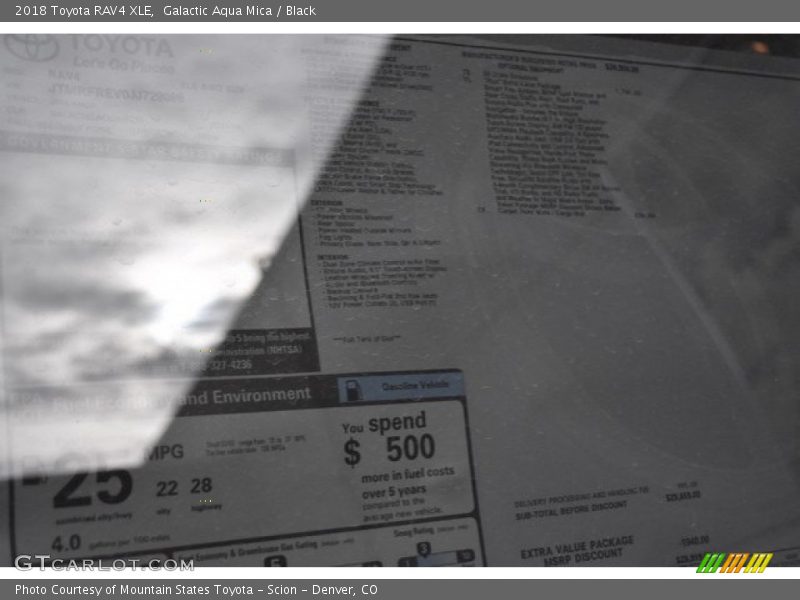 Galactic Aqua Mica / Black 2018 Toyota RAV4 XLE