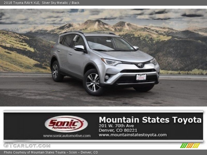 Silver Sky Metallic / Black 2018 Toyota RAV4 XLE