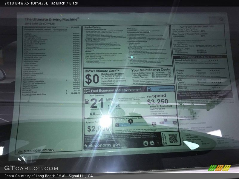 Jet Black / Black 2018 BMW X5 sDrive35i