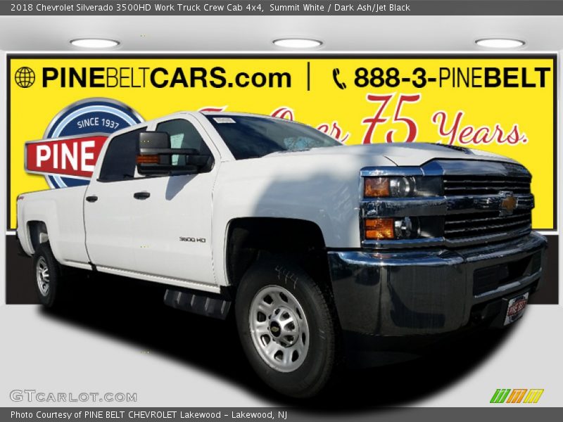 Summit White / Dark Ash/Jet Black 2018 Chevrolet Silverado 3500HD Work Truck Crew Cab 4x4