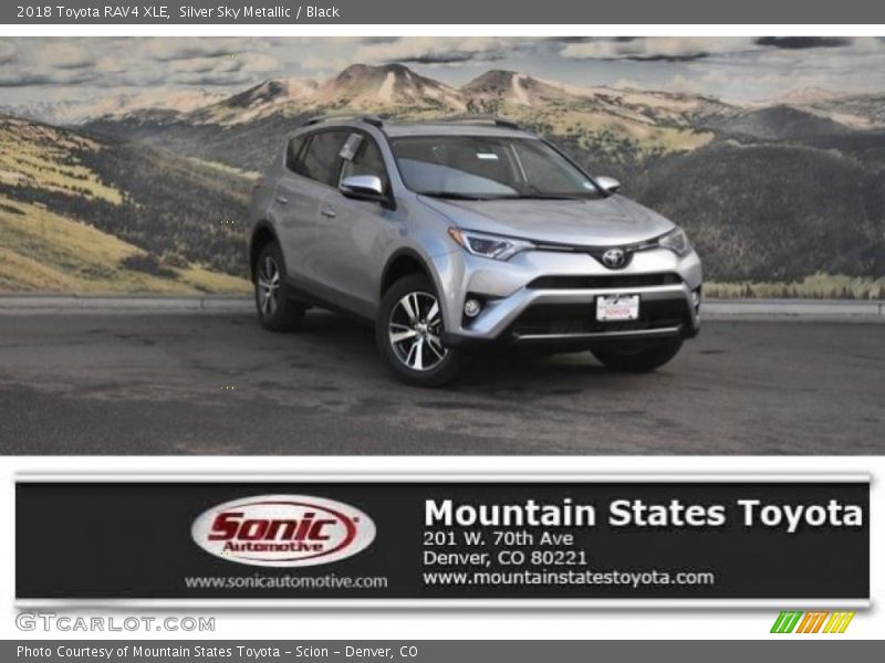 Silver Sky Metallic / Black 2018 Toyota RAV4 XLE