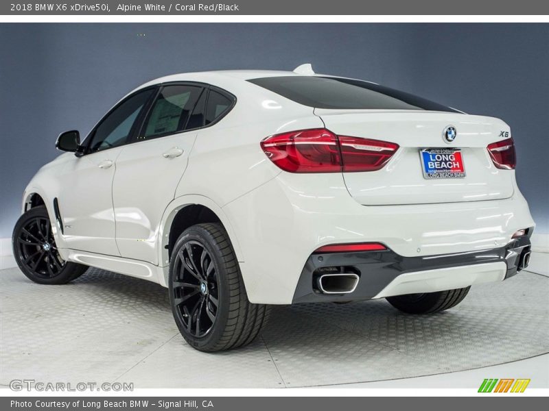 Alpine White / Coral Red/Black 2018 BMW X6 xDrive50i