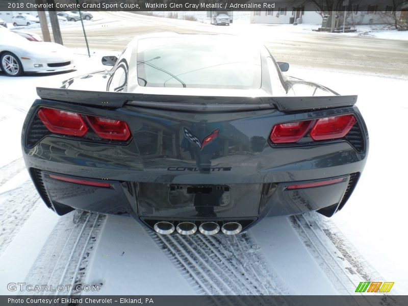 Watkins Glen Gray Metallic / Adrenaline Red 2018 Chevrolet Corvette Grand Sport Coupe