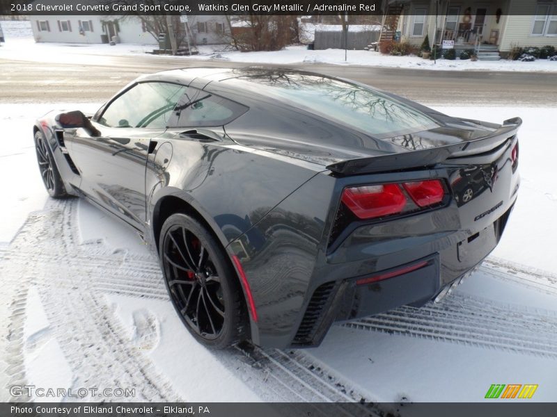 Watkins Glen Gray Metallic / Adrenaline Red 2018 Chevrolet Corvette Grand Sport Coupe