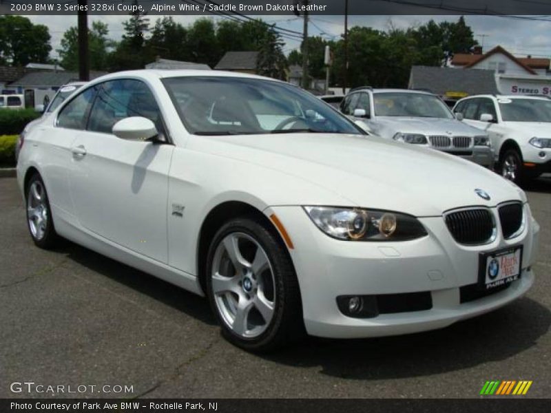 Alpine White / Saddle Brown Dakota Leather 2009 BMW 3 Series 328xi Coupe