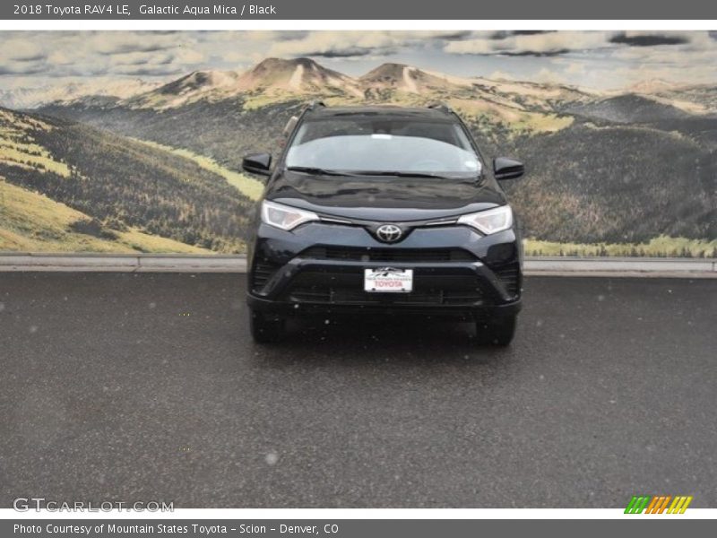 Galactic Aqua Mica / Black 2018 Toyota RAV4 LE