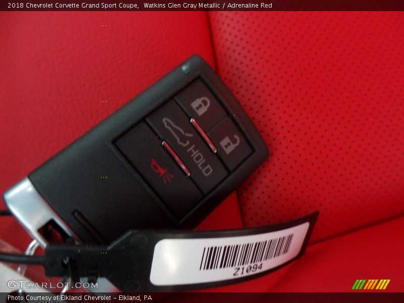 Watkins Glen Gray Metallic / Adrenaline Red 2018 Chevrolet Corvette Grand Sport Coupe