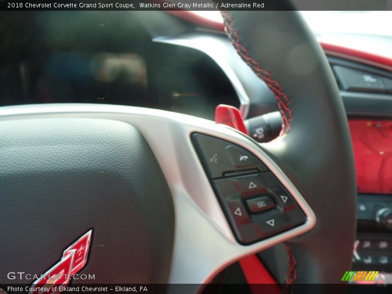 Watkins Glen Gray Metallic / Adrenaline Red 2018 Chevrolet Corvette Grand Sport Coupe