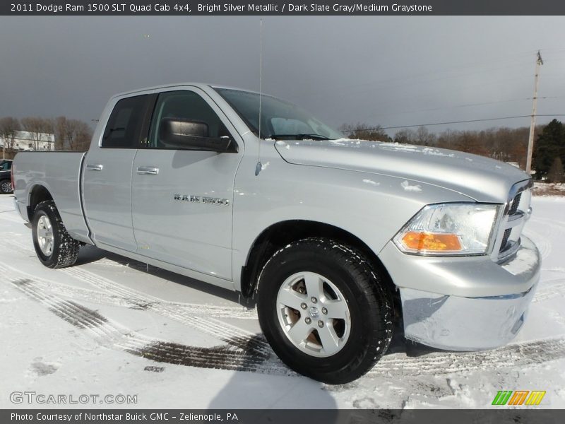 Bright Silver Metallic / Dark Slate Gray/Medium Graystone 2011 Dodge Ram 1500 SLT Quad Cab 4x4