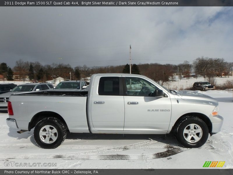 Bright Silver Metallic / Dark Slate Gray/Medium Graystone 2011 Dodge Ram 1500 SLT Quad Cab 4x4