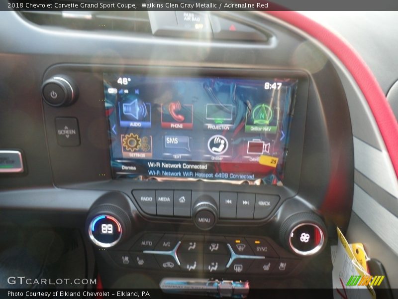 Watkins Glen Gray Metallic / Adrenaline Red 2018 Chevrolet Corvette Grand Sport Coupe