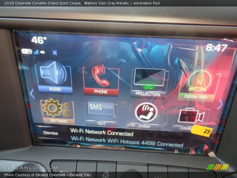 Watkins Glen Gray Metallic / Adrenaline Red 2018 Chevrolet Corvette Grand Sport Coupe