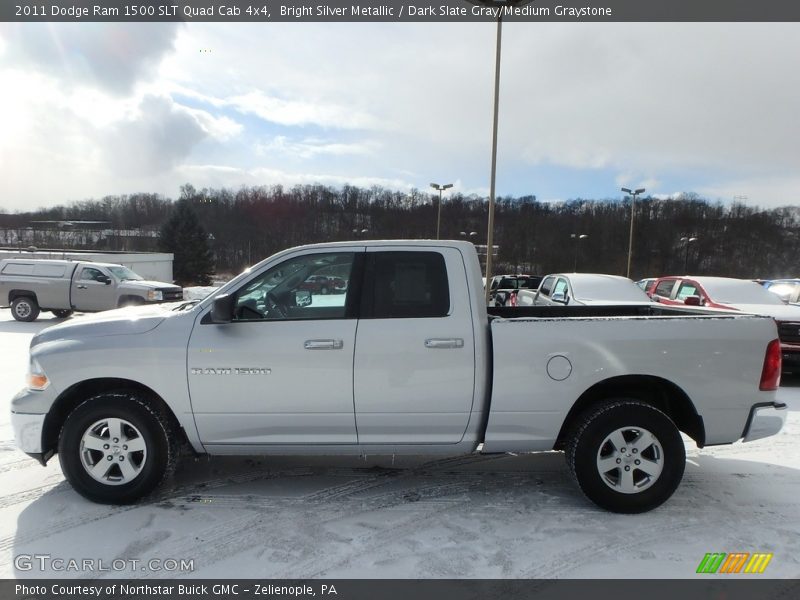 Bright Silver Metallic / Dark Slate Gray/Medium Graystone 2011 Dodge Ram 1500 SLT Quad Cab 4x4