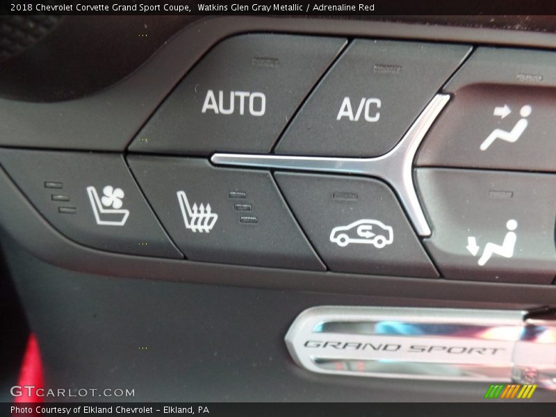 Watkins Glen Gray Metallic / Adrenaline Red 2018 Chevrolet Corvette Grand Sport Coupe
