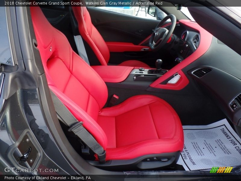Watkins Glen Gray Metallic / Adrenaline Red 2018 Chevrolet Corvette Grand Sport Coupe