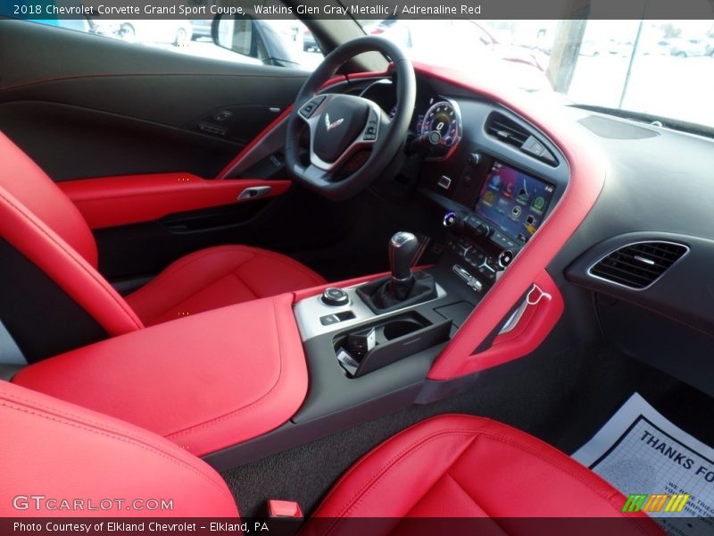 Watkins Glen Gray Metallic / Adrenaline Red 2018 Chevrolet Corvette Grand Sport Coupe