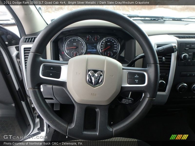 Bright Silver Metallic / Dark Slate Gray/Medium Graystone 2011 Dodge Ram 1500 SLT Quad Cab 4x4