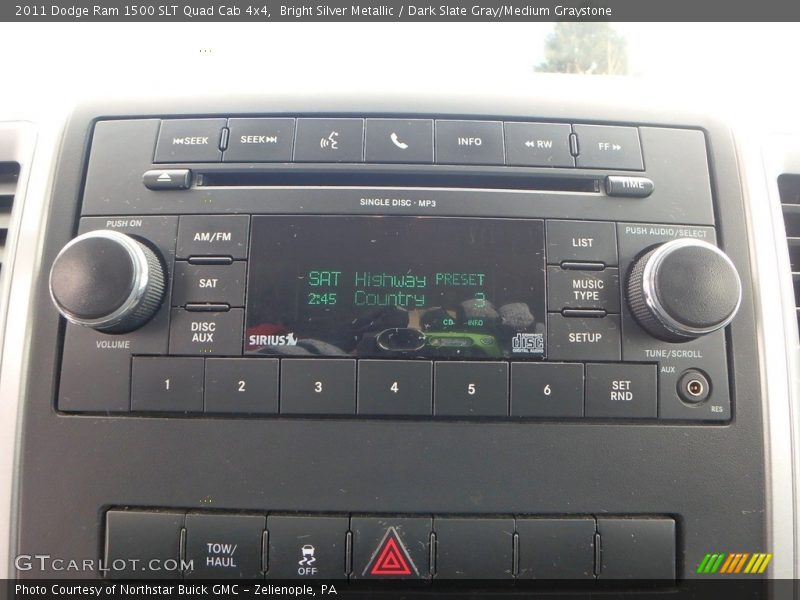 Bright Silver Metallic / Dark Slate Gray/Medium Graystone 2011 Dodge Ram 1500 SLT Quad Cab 4x4