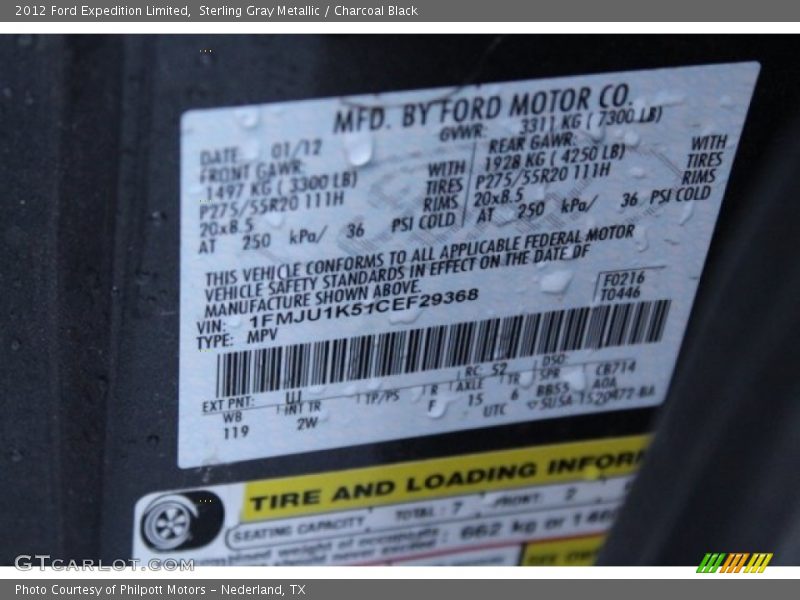 Sterling Gray Metallic / Charcoal Black 2012 Ford Expedition Limited