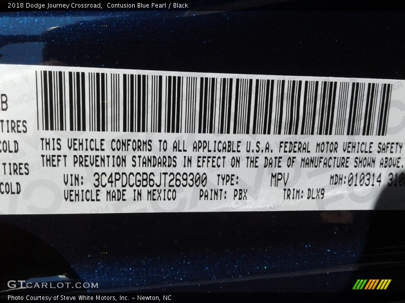 Contusion Blue Pearl / Black 2018 Dodge Journey Crossroad