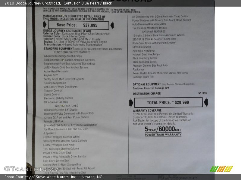 Contusion Blue Pearl / Black 2018 Dodge Journey Crossroad