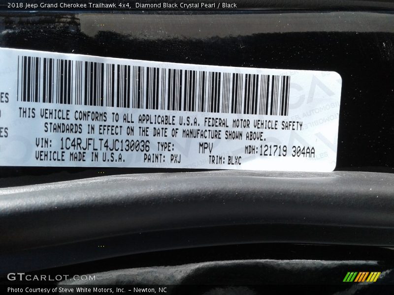 Diamond Black Crystal Pearl / Black 2018 Jeep Grand Cherokee Trailhawk 4x4