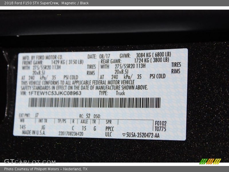 Magnetic / Black 2018 Ford F150 STX SuperCrew