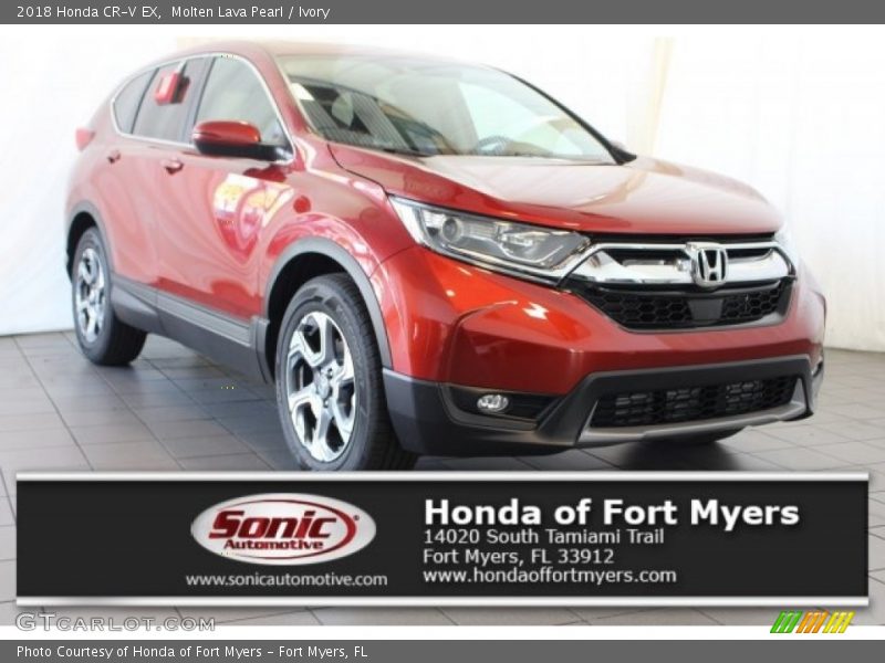Molten Lava Pearl / Ivory 2018 Honda CR-V EX