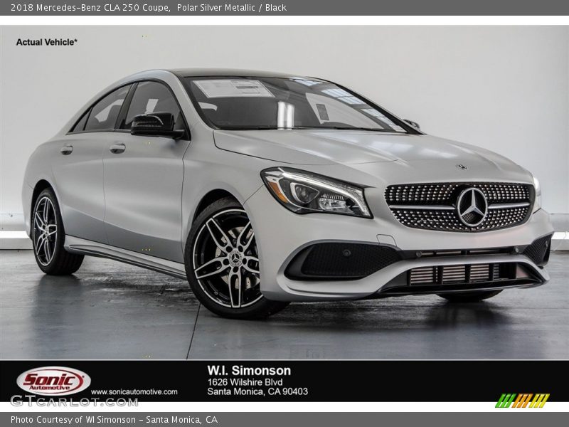 Polar Silver Metallic / Black 2018 Mercedes-Benz CLA 250 Coupe