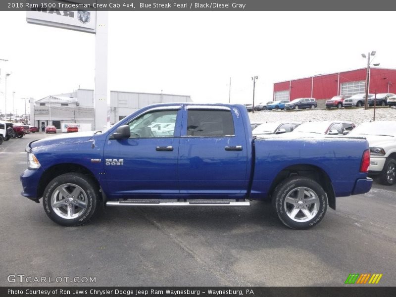 Blue Streak Pearl / Black/Diesel Gray 2016 Ram 1500 Tradesman Crew Cab 4x4