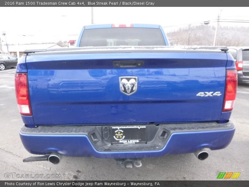 Blue Streak Pearl / Black/Diesel Gray 2016 Ram 1500 Tradesman Crew Cab 4x4
