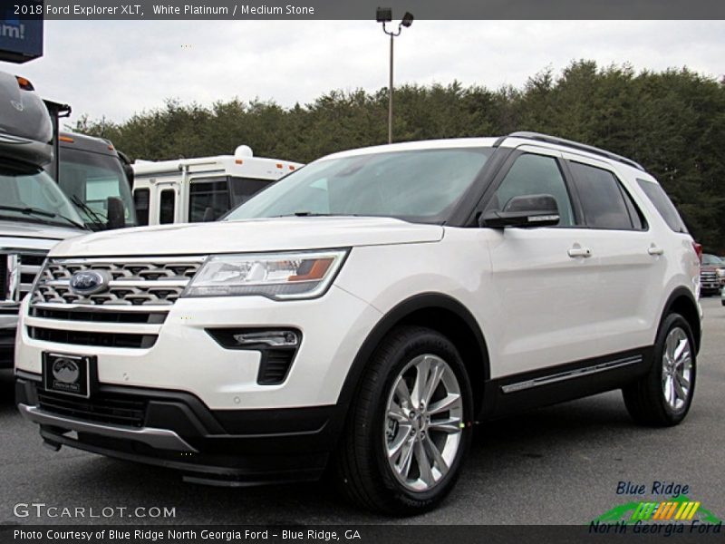 White Platinum / Medium Stone 2018 Ford Explorer XLT