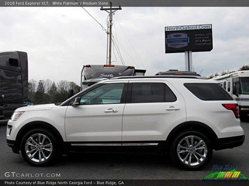 White Platinum / Medium Stone 2018 Ford Explorer XLT