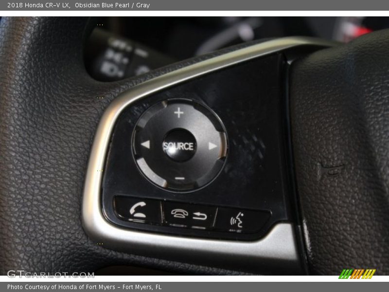Obsidian Blue Pearl / Gray 2018 Honda CR-V LX
