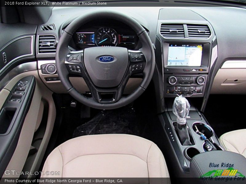 White Platinum / Medium Stone 2018 Ford Explorer XLT
