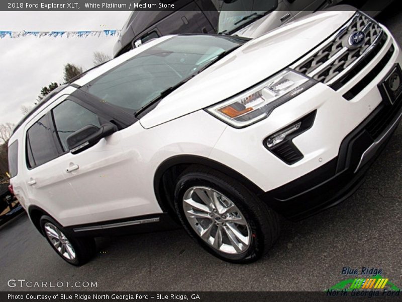 White Platinum / Medium Stone 2018 Ford Explorer XLT