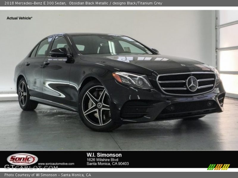 Obsidian Black Metallic / designo Black/Titanium Grey 2018 Mercedes-Benz E 300 Sedan