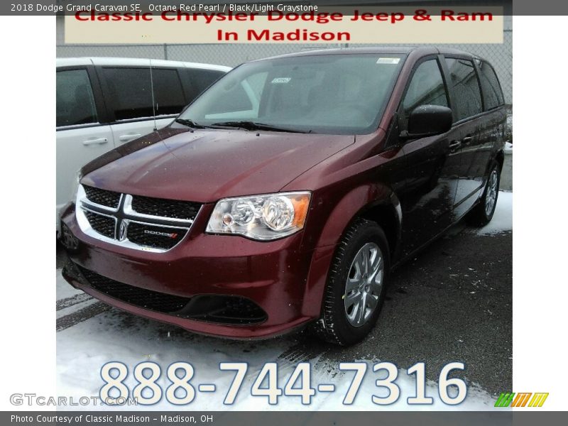 Octane Red Pearl / Black/Light Graystone 2018 Dodge Grand Caravan SE