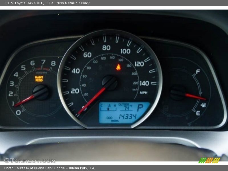 Blue Crush Metallic / Black 2015 Toyota RAV4 XLE