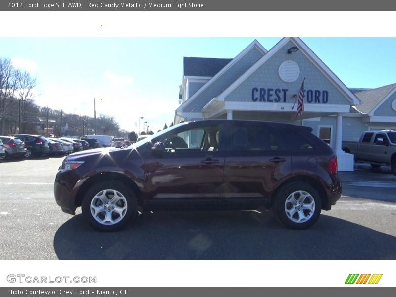 Red Candy Metallic / Medium Light Stone 2012 Ford Edge SEL AWD
